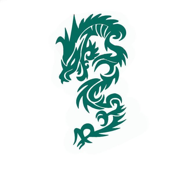 【2枚セット】シール 車 カーステッカー 龍 ドラゴン 緑 グリーン 縦 デカール バイク ウォールステッカー拍卖