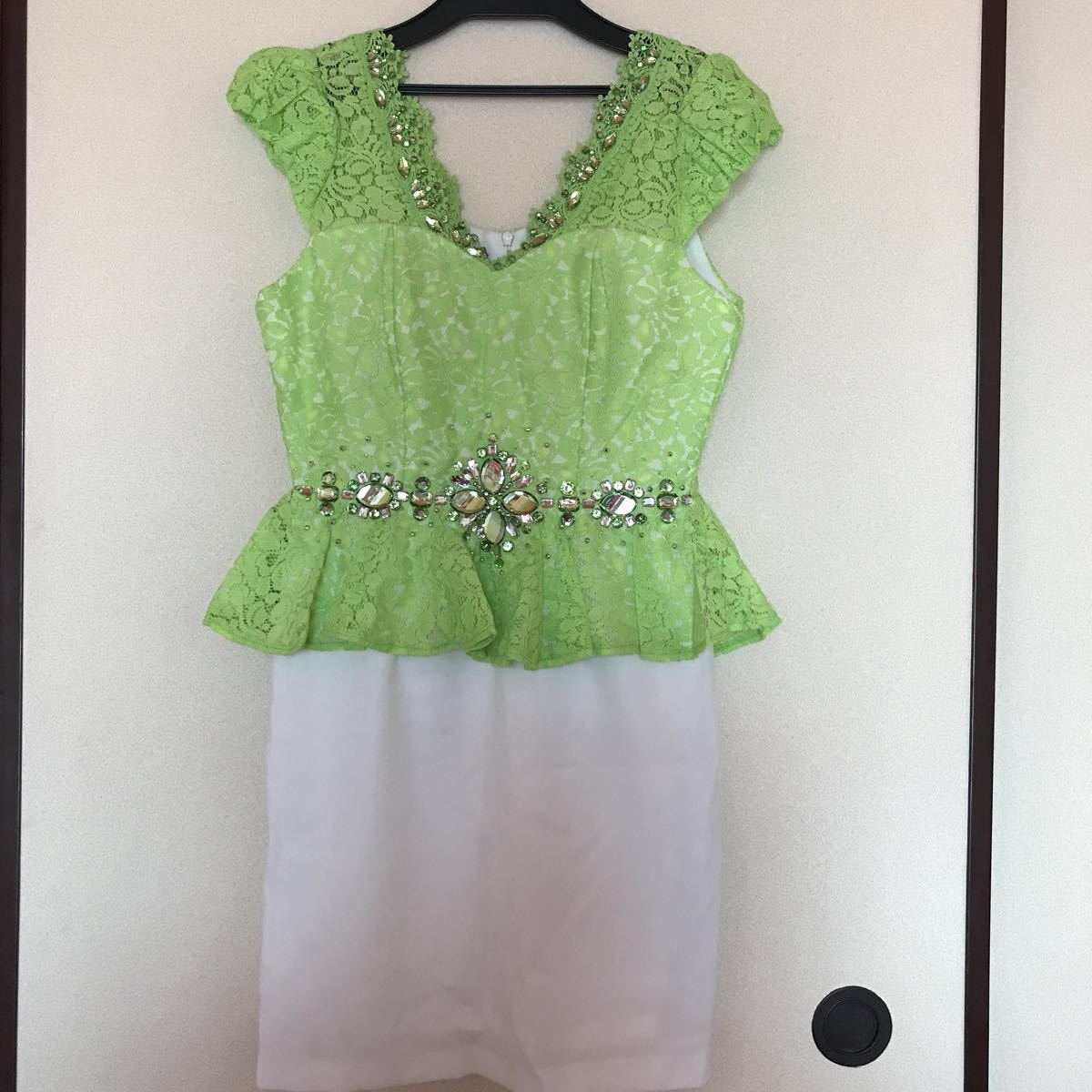 美品★可愛い ワンピース (みどり・白) M~L拍卖