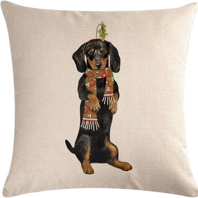 【送料無料】ダックスフンド b8 Xmas クリスマス クッションカバー【新品】拍卖
