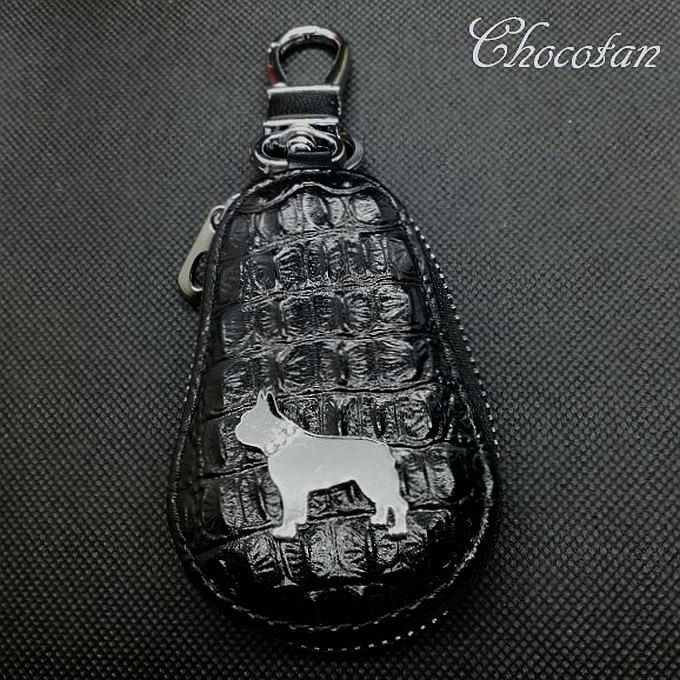 【送料無料】フレンチブルドッグ シルエット キーケース 黒 【新品】拍卖