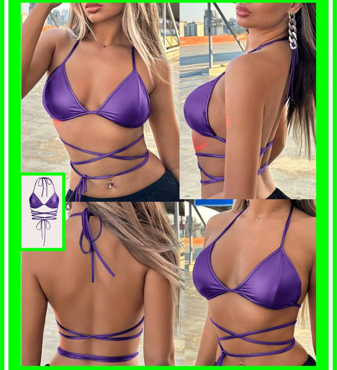 ★超素敵&Sexy★パープル★ブラトップ(キャミトップ)★ラインが長く色々楽しめる★フェイクレザー★大人可愛い★V104W拍卖