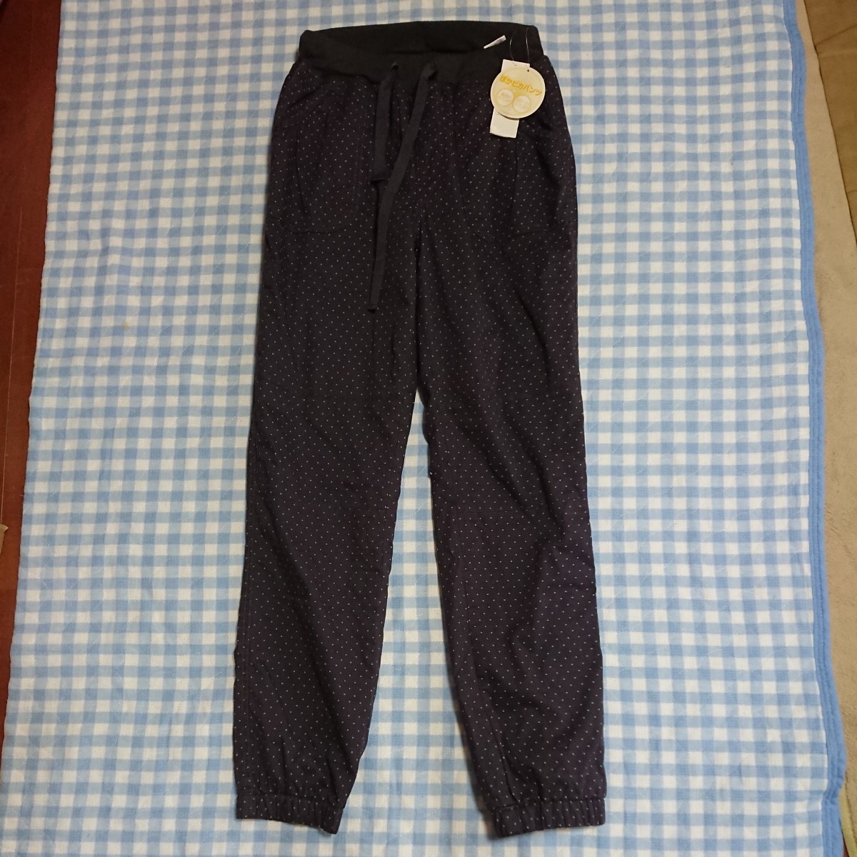 @♪163☆未使用・保管品☆TOPVALU☆裏トリコット あったかパンツ 灰ドット160拍卖