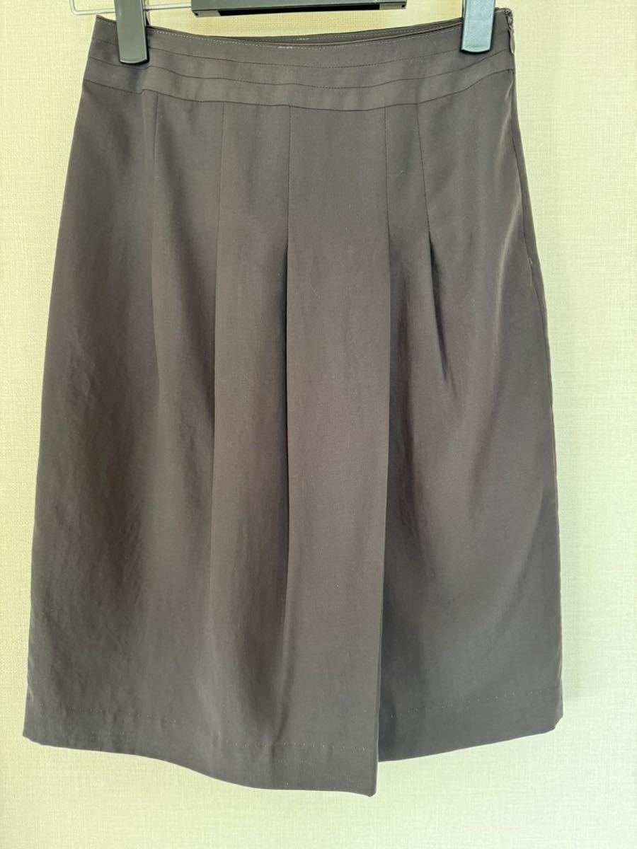 JPRESS ジェイプレス オンワード スカート ひざ丈 ブラウン ベージュ 2枚セット セオリー拍卖