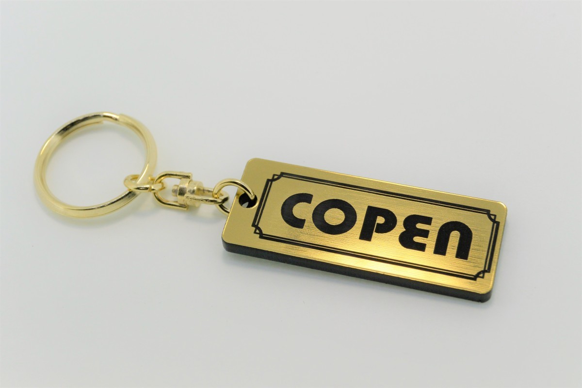 A-510-1 COPEN 2層アクリル製 金黒 2重リング キーホルダー キーレス キーケース ダイハツ コペン l880k la400k 880 400拍卖