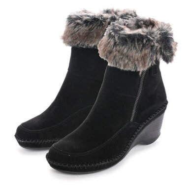 ★最終値下げ★展示サンプルKISCOキスコファー付スエードカジュアルウェッジブーツ 23㎝細見え★美脚効果★切手★拍卖