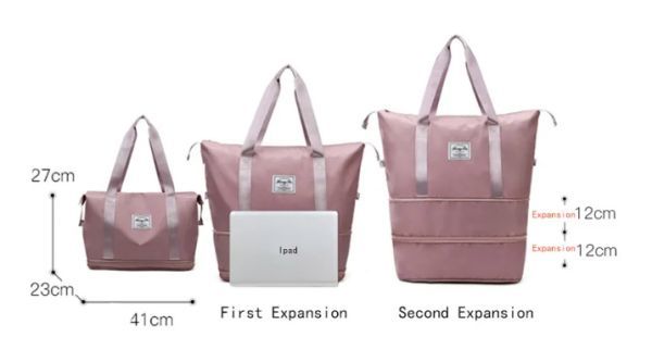 G010:Aotla-女性のトラベルバッグ ダブルジッパー付きカジュアルバッグ 拡張可能 ラージ拍卖