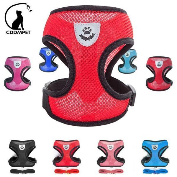 AD018:犬用 ハーネス リーシュ 通気性 メッシュ 子犬用 ハーネス 小型犬用 リードセット サイズ35拍卖