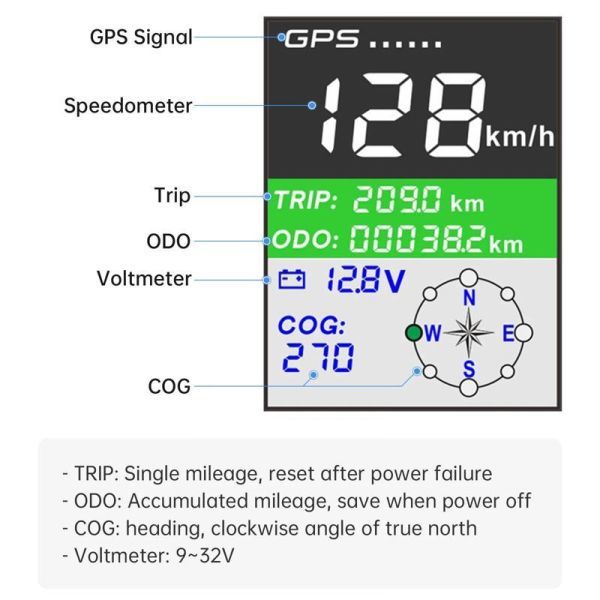 FA010:Hd 85ミリメートル防水tftスクリーンデジタルgpsスピードメーターゲージmphノットキロ/h拍卖
