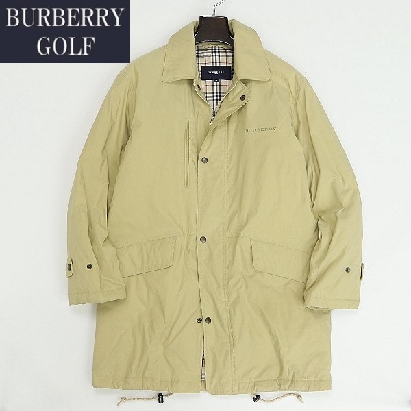 国内正規品◆BURBERRY GOLF バーバリー ゴルフ 裏地ノバチェック柄 ロゴ刺繍 中綿 コート クリームベージュ M拍卖