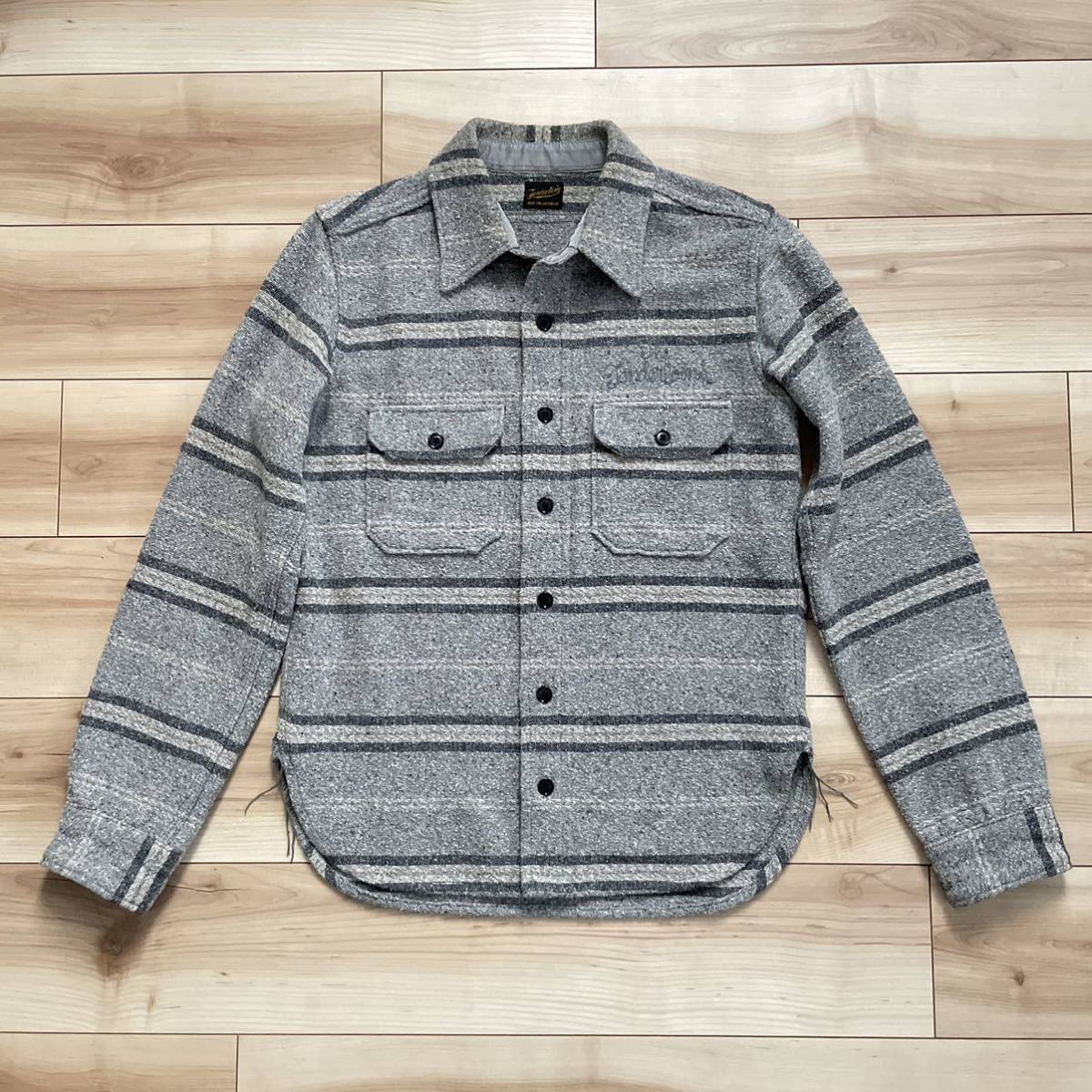 【送料無料】TENDERLOIN テンダーロイン T-BLANKET SHT ブランケットシャツ グレー XS 長袖シャツ拍卖