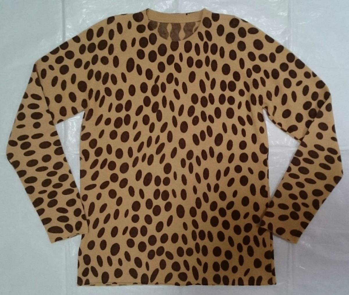 新品80万円★90%オフ★lucien pellat-finet★LUXURYピュアカシミヤ100%★豹柄チーター/キャメル×茶★サイズS/44ー46拍卖