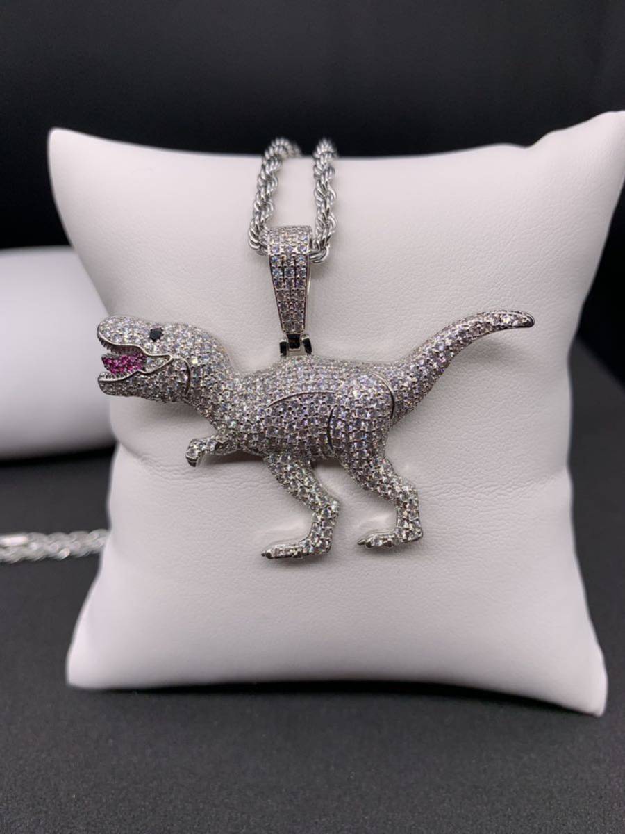 恐竜 ティラノサウルス T REX ジルコニア ブリンブリン ネックレス CZ拍卖