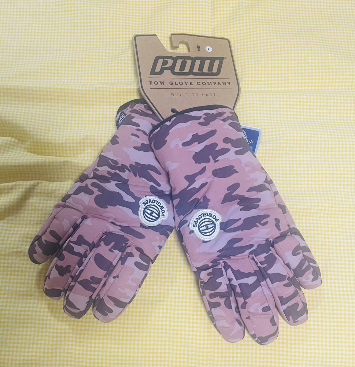 【即決】新品・未使用 POW グローブ ZERO GLOVE ROSE Lサイズ THINSULATE 暖かく防水通気性OK パウ5本指ローズカモ52%OFF激安拍卖