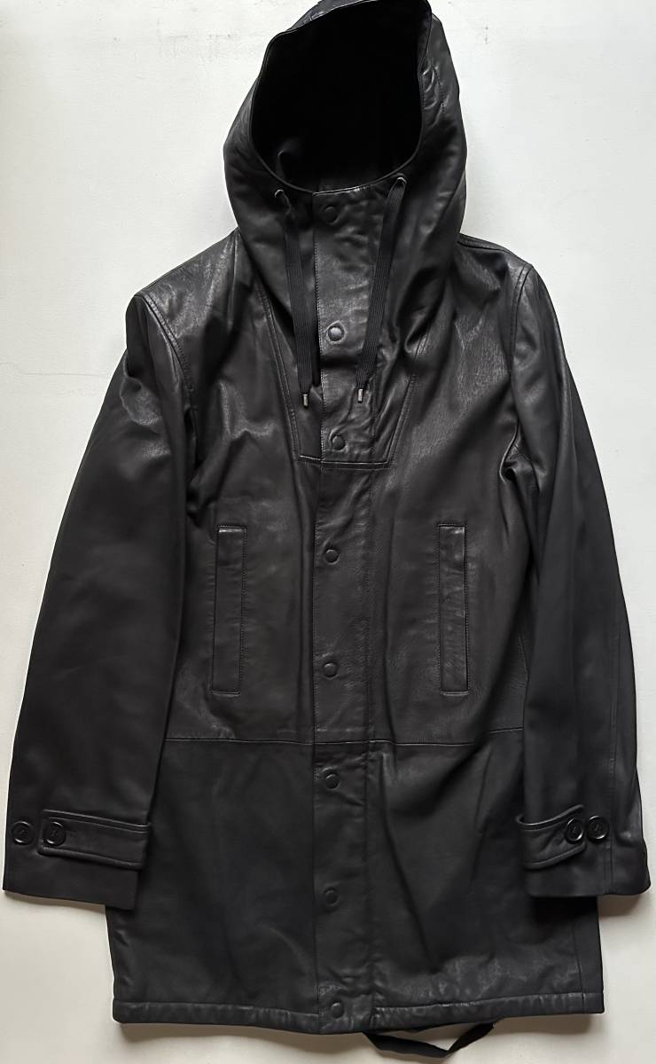 Dior HOMME 12AW バックオープン レザーフーテッドコート44極美品拍卖