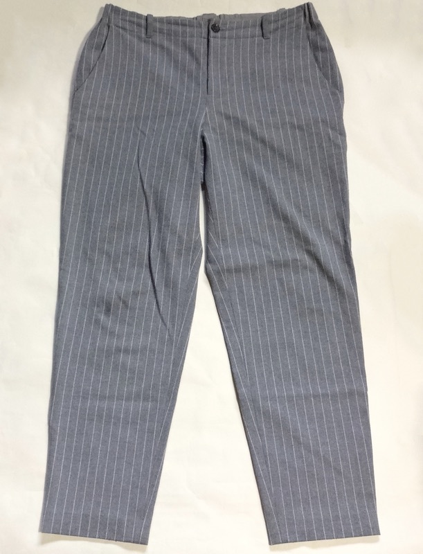 (USED) 23区 ストライプパンツ グレー 大きいサイズ46 NS3拍卖