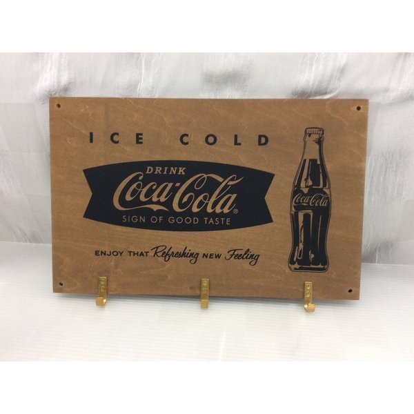 コカコーラ・ウッデン・フックボード・木製ウォールハンガー・壁掛け (C)アメリカ雑貨 コーラ雑貨 アメリカン雑貨拍卖
