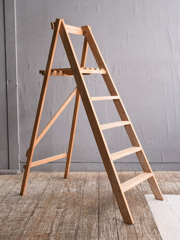 イギリス アンティーク ステップラダー 脚立 ディスプレイ 12104拍卖