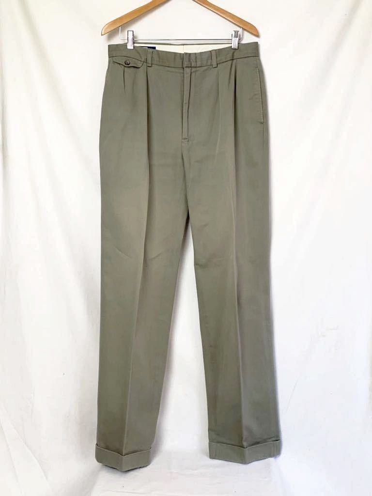90s ビンテージ ラルフローレン コインポケット ツータック 裾ダブル パンツ チノパン スラックス /ブルックスブラザーズ RRL ジェイプレス拍卖