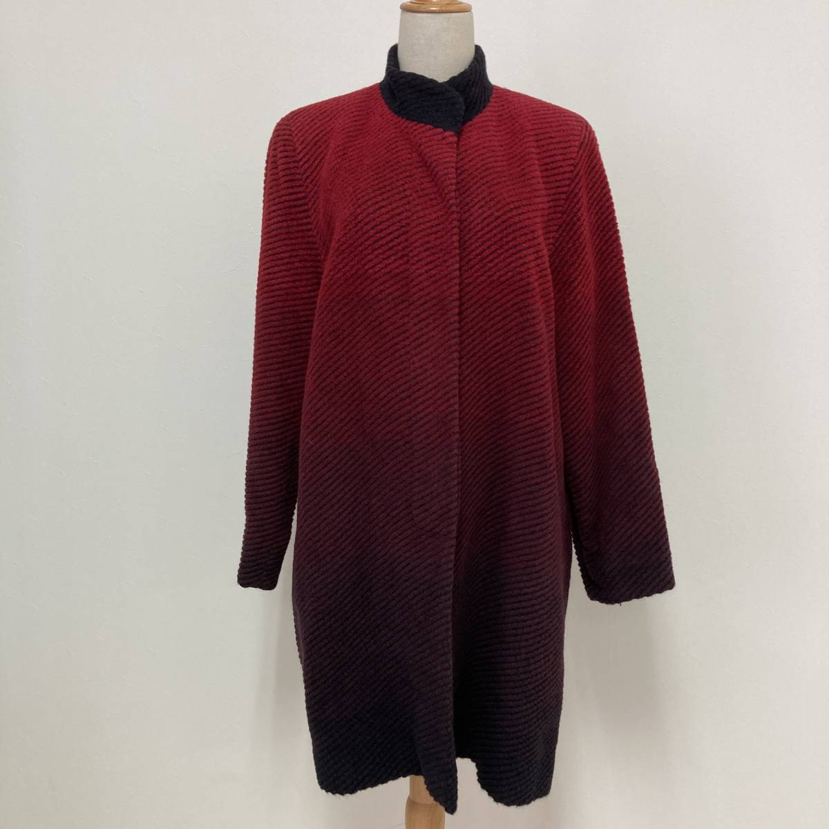 a03354 美品 VIPS コート アウター アンゴラ混 日本製 肩パット M-L グラデーション 上質 高級 昭和レトロ ロマンティックウィンターコーデ拍卖