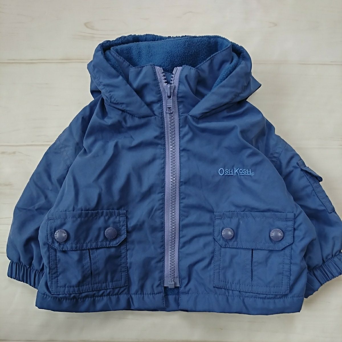 オシュコシュ【60】キレイな藤色のジャンバー★アウターベビー男の子フリース拍卖