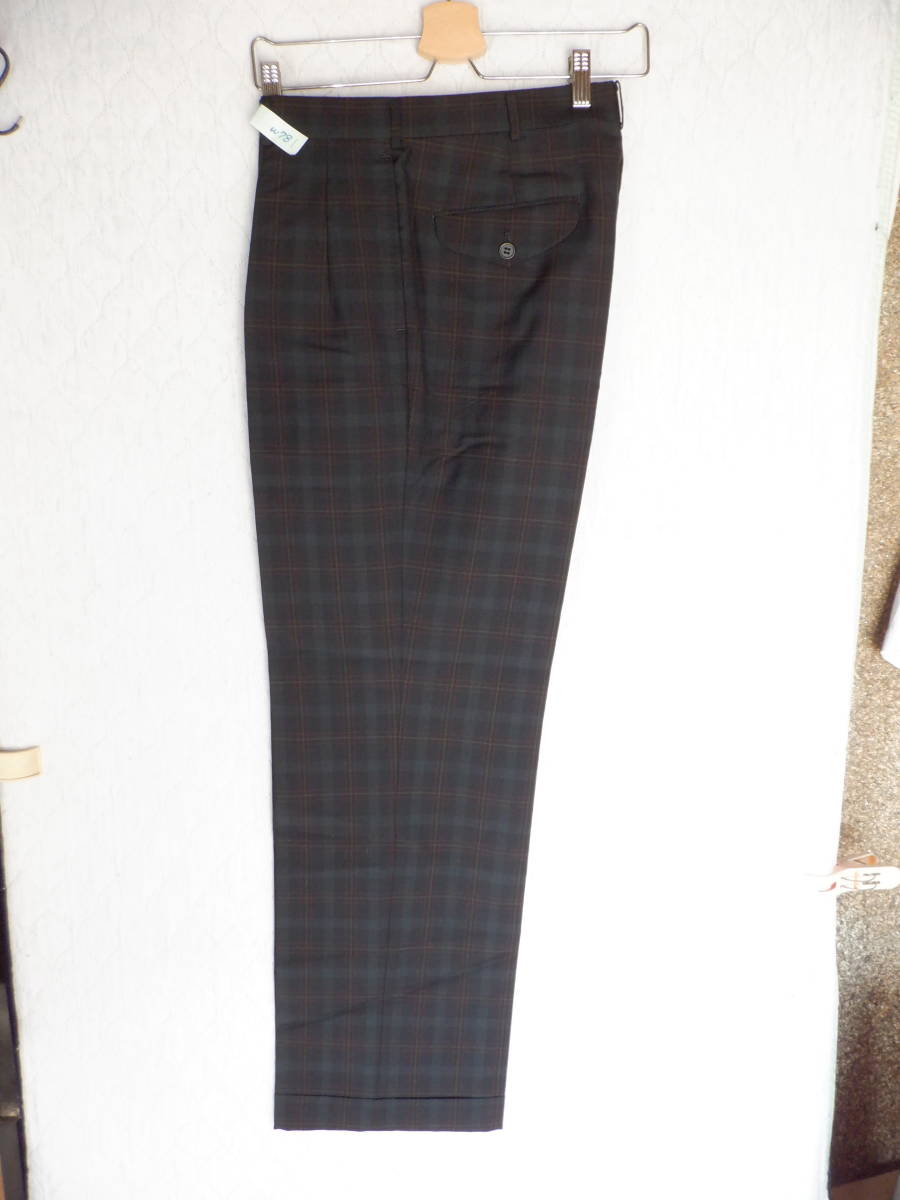 CESARANI ズボン スラックス ダークマドラス 毛100% ウールマーク付き ウエスト 74-76cm 股下 76cm拍卖