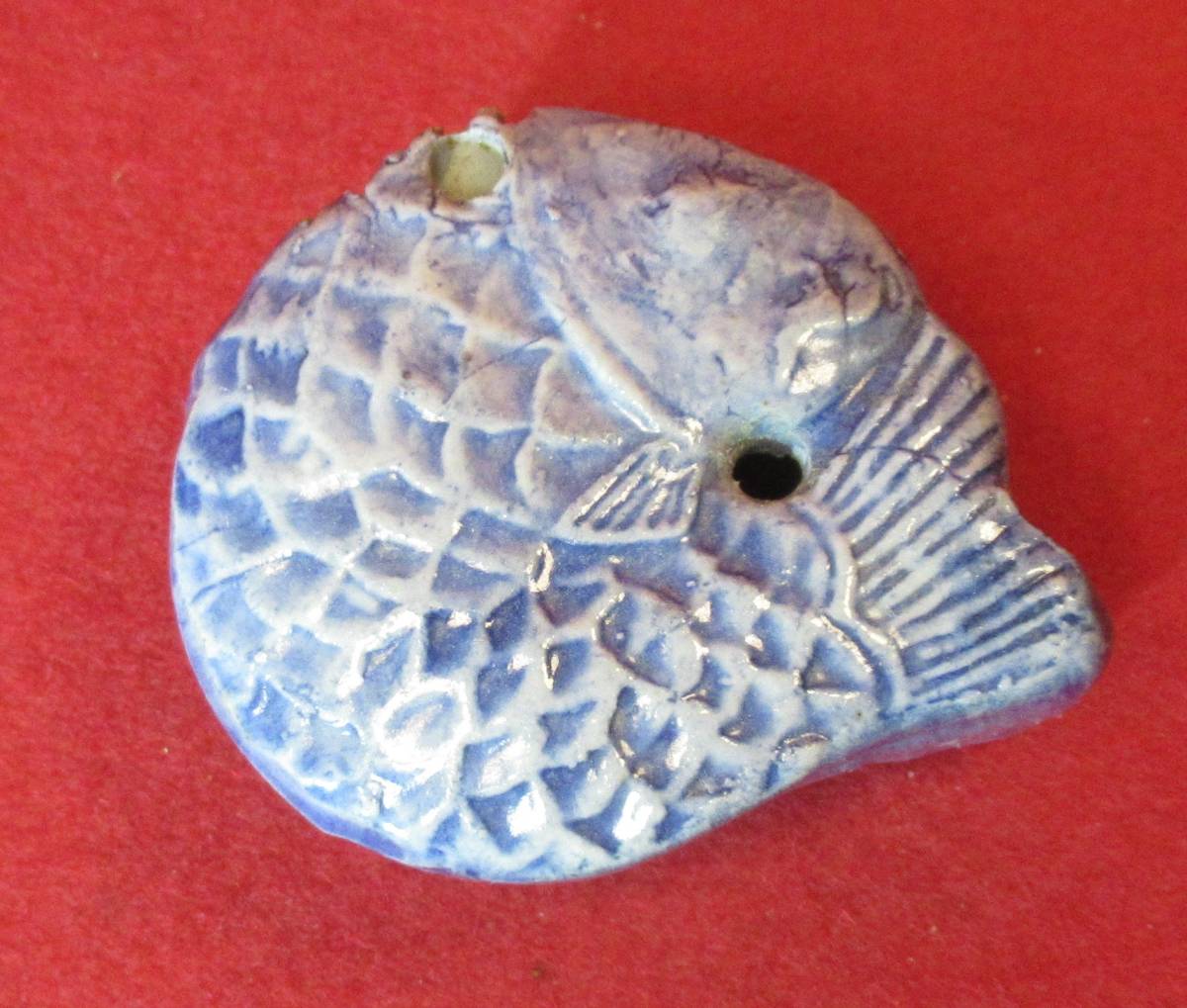 民芸復興『李朝時代 瑠璃釉 鯉形 魚形 水滴』文房具 書道道具拍卖