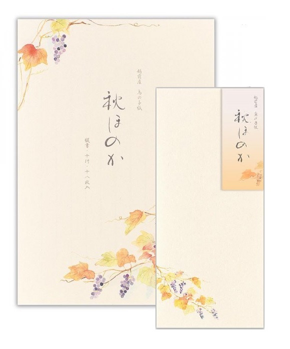 @【即決】■秋ほのか■便箋・封筒 レターセット /B5サイズ /秋柄 植物 /和紙 水彩タッチ /手紙 //5810235 5811235拍卖