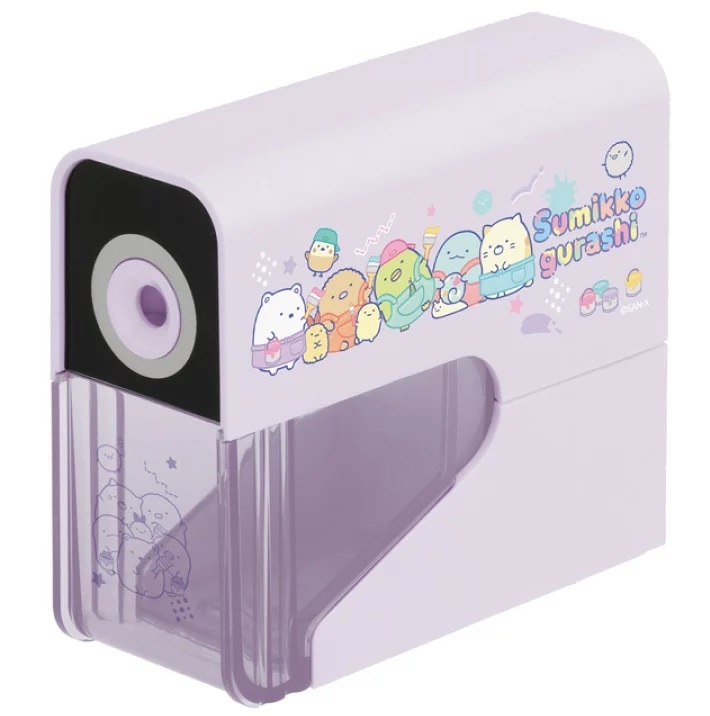 【即決】▽すみっコぐらし 電動鉛筆削り▽ サンエックス/鉛筆削り器/乾電池式/パープル/キャラクター/新入学/新学期/小学生/ EM32801拍卖