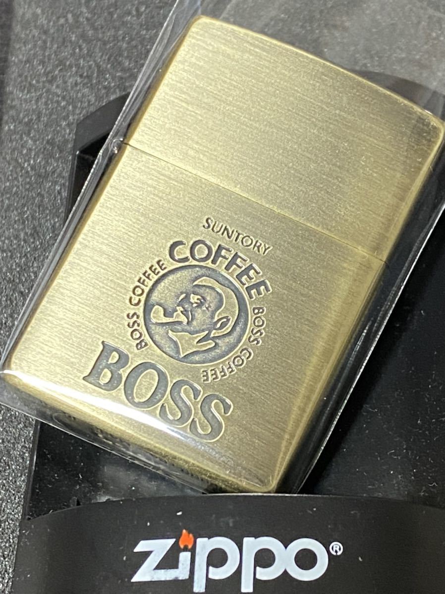 zippo GOLD SUNTORY BOSS COFFEE  希少モデル ヴィンテージ 1995年製 ☆ ゴールド サントリー ボス コーヒー シルバーインナー 1995年製拍卖