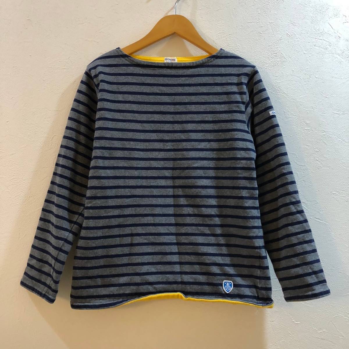 ORCIVAL/ 長袖 ボーダーTシャツ 裏起毛 グレー レディース O拍卖