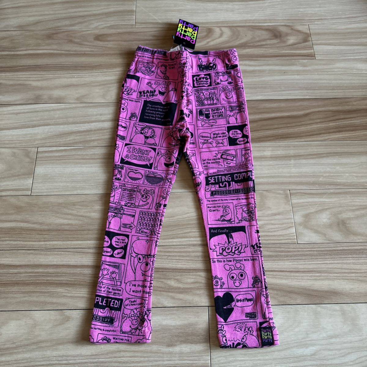 新品PARTY PARTYパーティパーティ総柄レギンスパンツ110ピンク女の子 子供服キッズ JAM グラグラ アメコミ柄拍卖