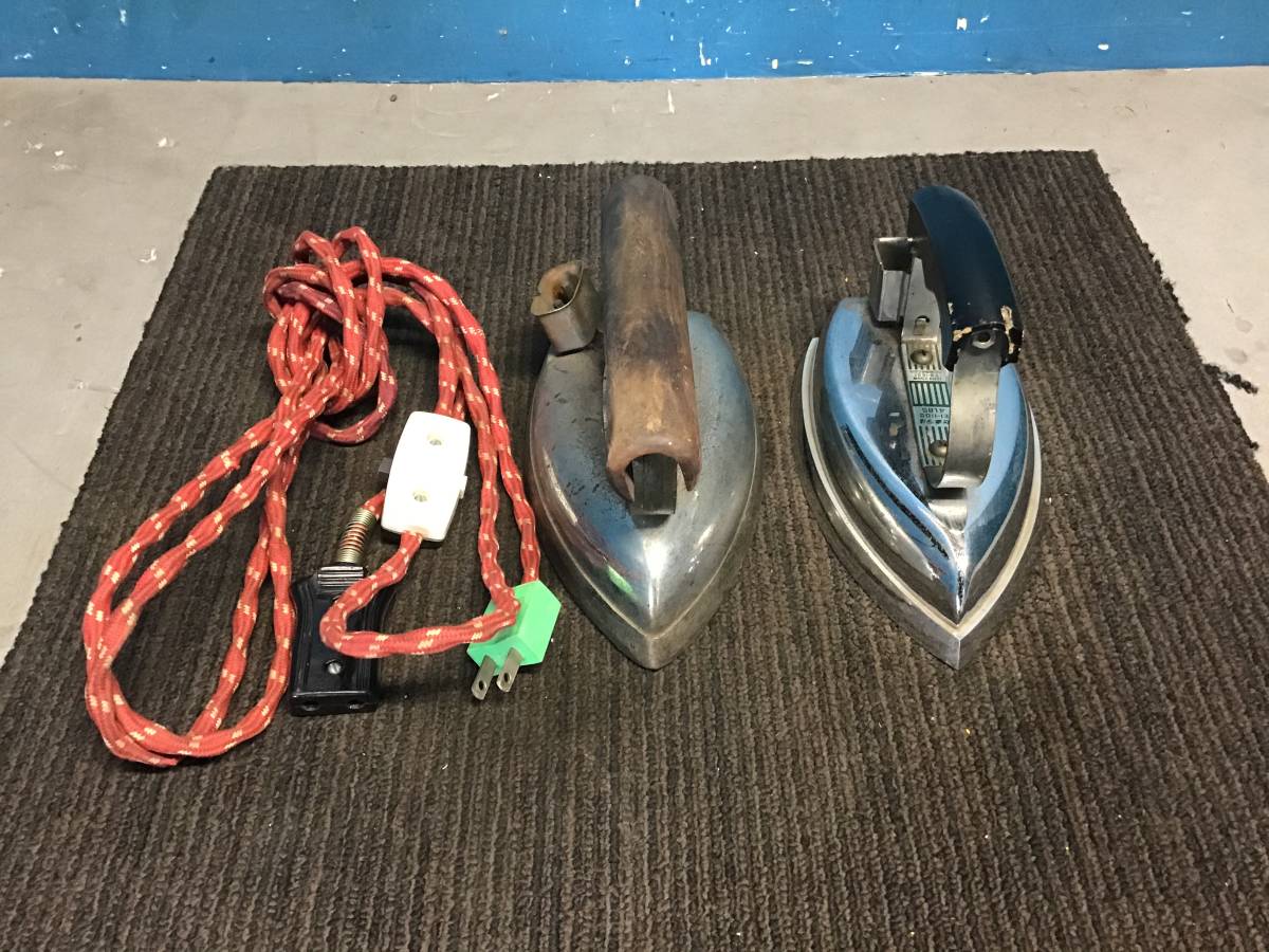 ★岐阜発 アイロン/2個セット/昭和レトロ/電源コード付/動作確認△ゼネラルEI-11004LBS.職業用S号/傷サビ汚れ有り/現状品 R5.11/15★y拍卖
