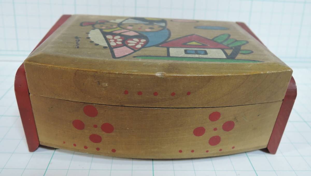 V05 昭和レトロ■木製 小物入れ(鏡付)/ジュエリーボックス■拍卖