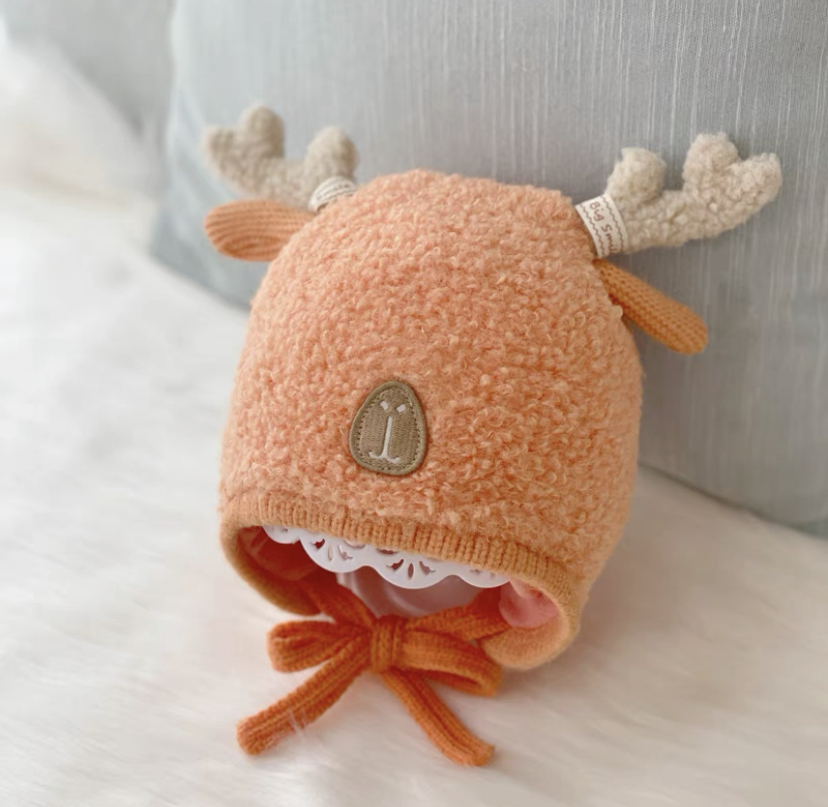 ニット帽 キッズ 女の子 子供用 小学生 ニットキャップ ジュニア 防寒 防風 あったか 保温 鹿のベビーハット E29拍卖