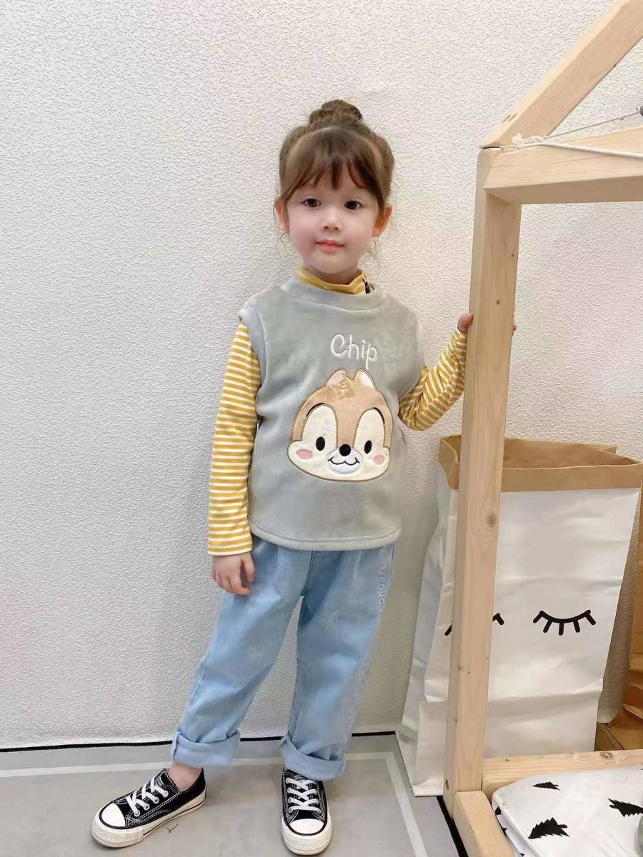 ベスト キッズ ボアベスト パジャマ 子供服 厚手 女の子 男の子 兼用 伸縮性ある かわいい 軽量 (サイズ:110cm) A10拍卖