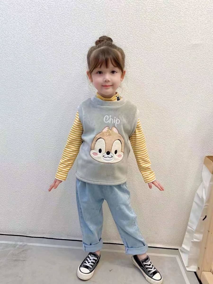 ベスト キッズ ボアベスト パジャマ 子供服 厚手 女の子 男の子 兼用 伸縮性ある かわいい 軽量 (サイズ:120cm) A11拍卖