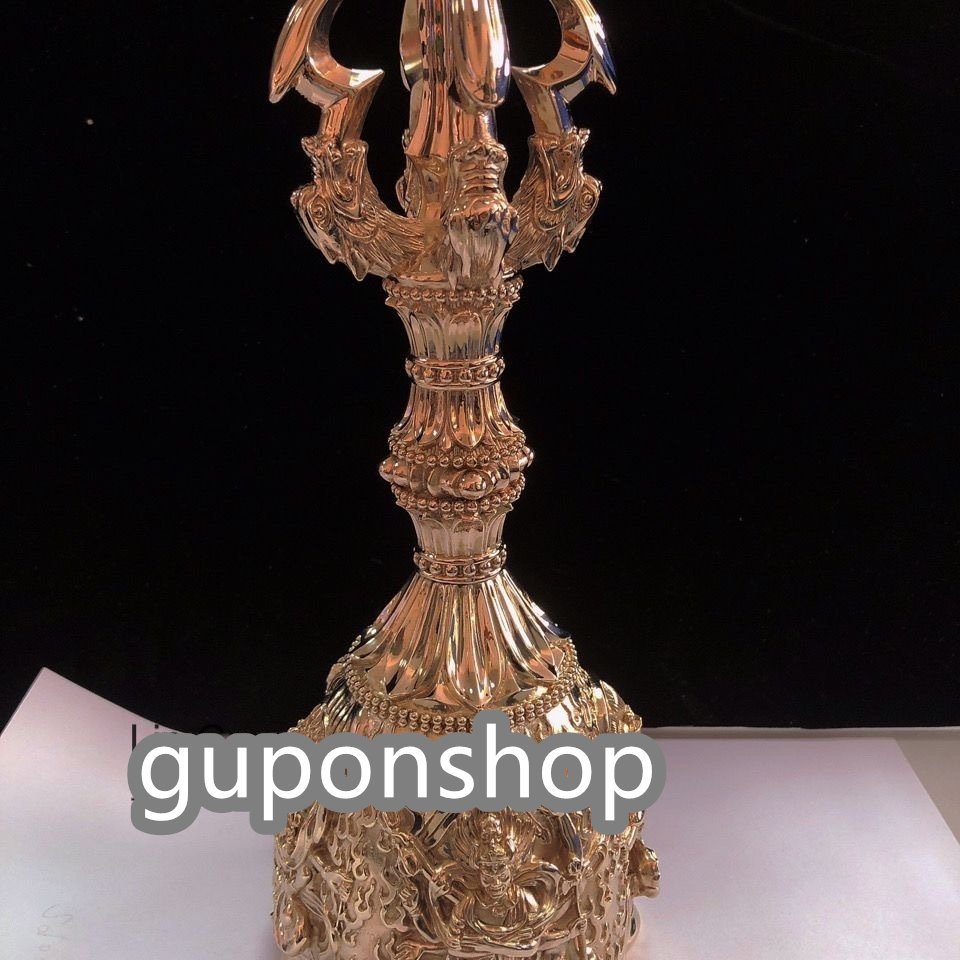 新入荷 真言宗 四大明王 金剛鈴 仏具 真鍮製 高さ26cm 密教法具 寺院仏具拍卖