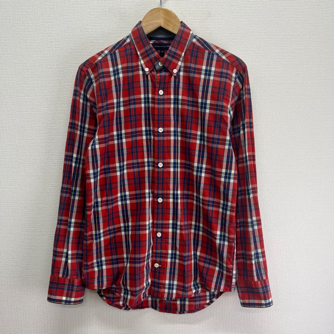 TOMMY HILFIGER トミーヒルフィガー チェック ボタンダウンシャツ 長袖 M 10107636拍卖