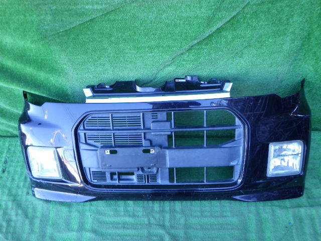 L455S L465S 前期 タントエグゼ カスタム 純正フロントバンパー 黒 52119-B2880 おまけ フォグ ランプ メッキ ガーニッシュ付拍卖