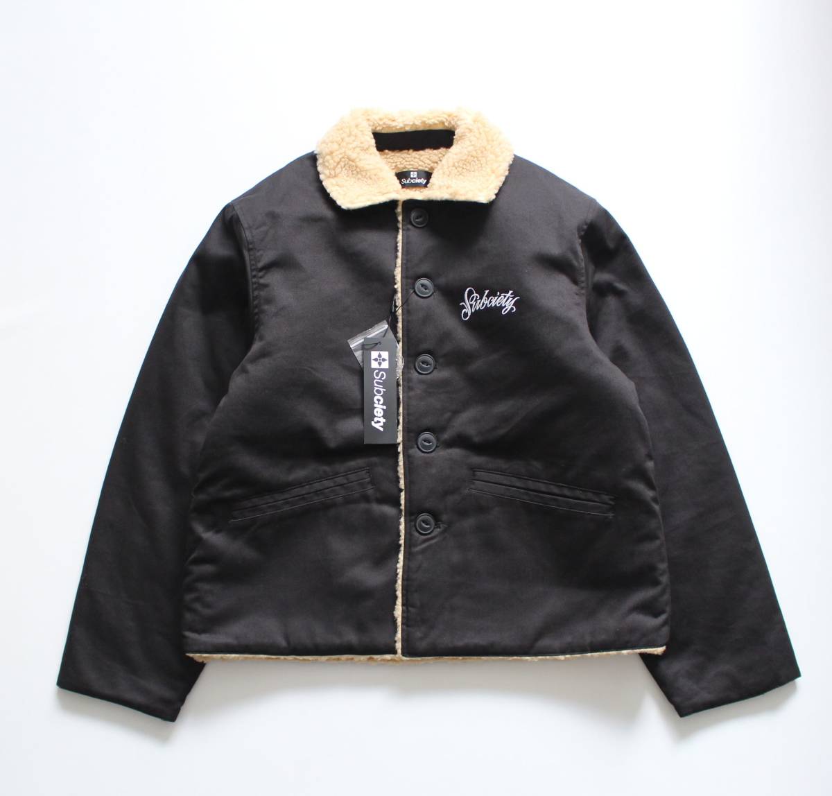 未使用【 Subciety サブサエティ 】BOA JACKET-PRIMAL 刺繍 コットン ボア ジャケット S デッキ 105-62140 定価¥26,400 中綿キルティング拍卖