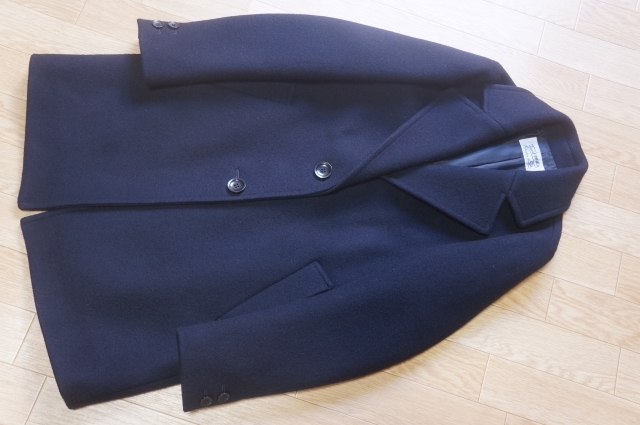 J275 即決 美品 fordmills フォードミルズ ウール チェスターコート ミドル丈 36 濃紺 ガレットハウエル 日本製拍卖