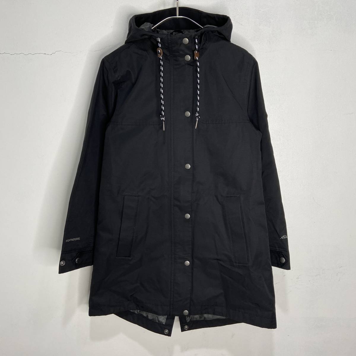 ☆送料無料☆エディーバウアー☆Eddie bauer☆ウェザーリッジマウンテンパーカー☆フィッシュテール☆黒☆XS☆K23拍卖
