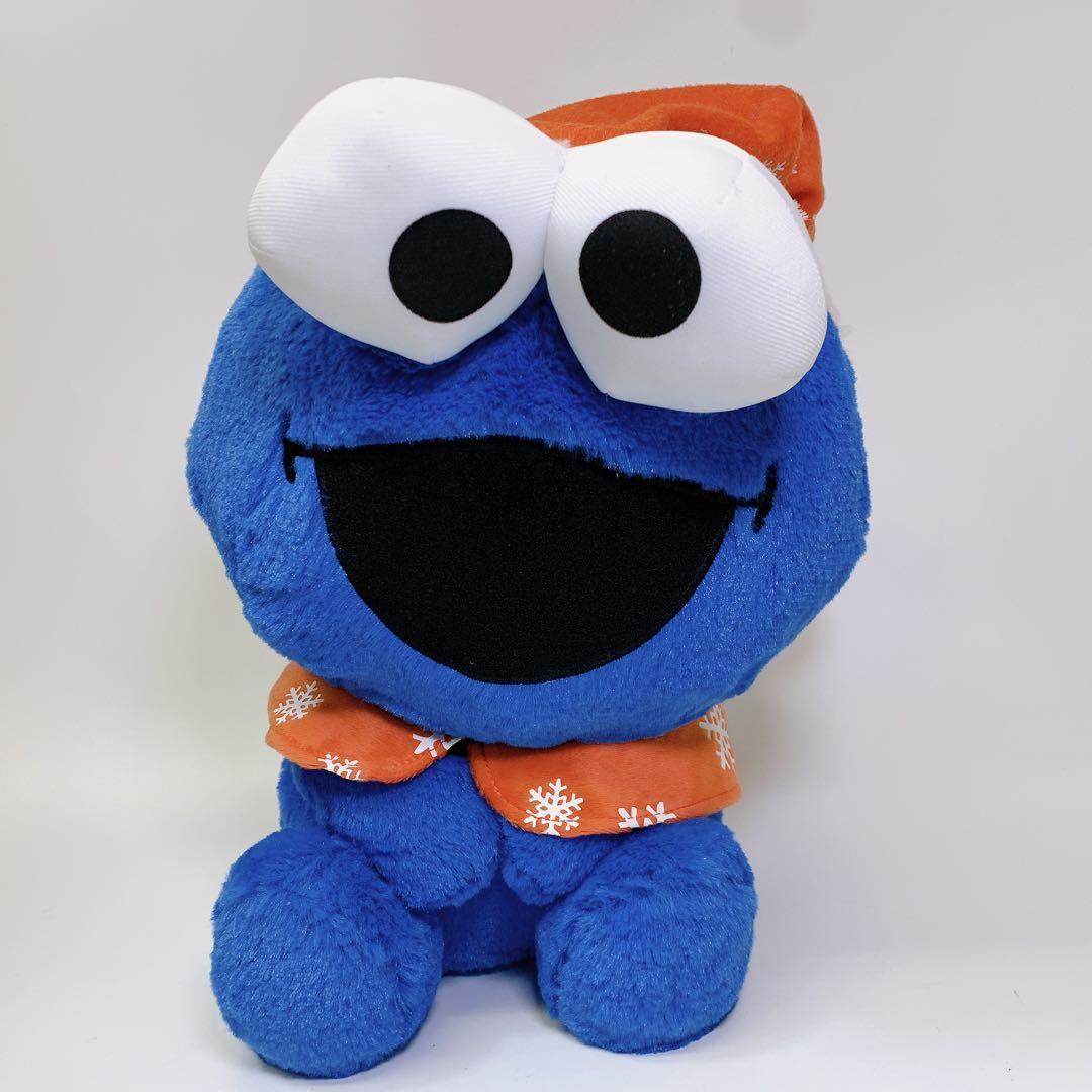 2797美品 セサミストリート クッキーモンスター ぬいぐるみ 大型 サンタ拍卖
