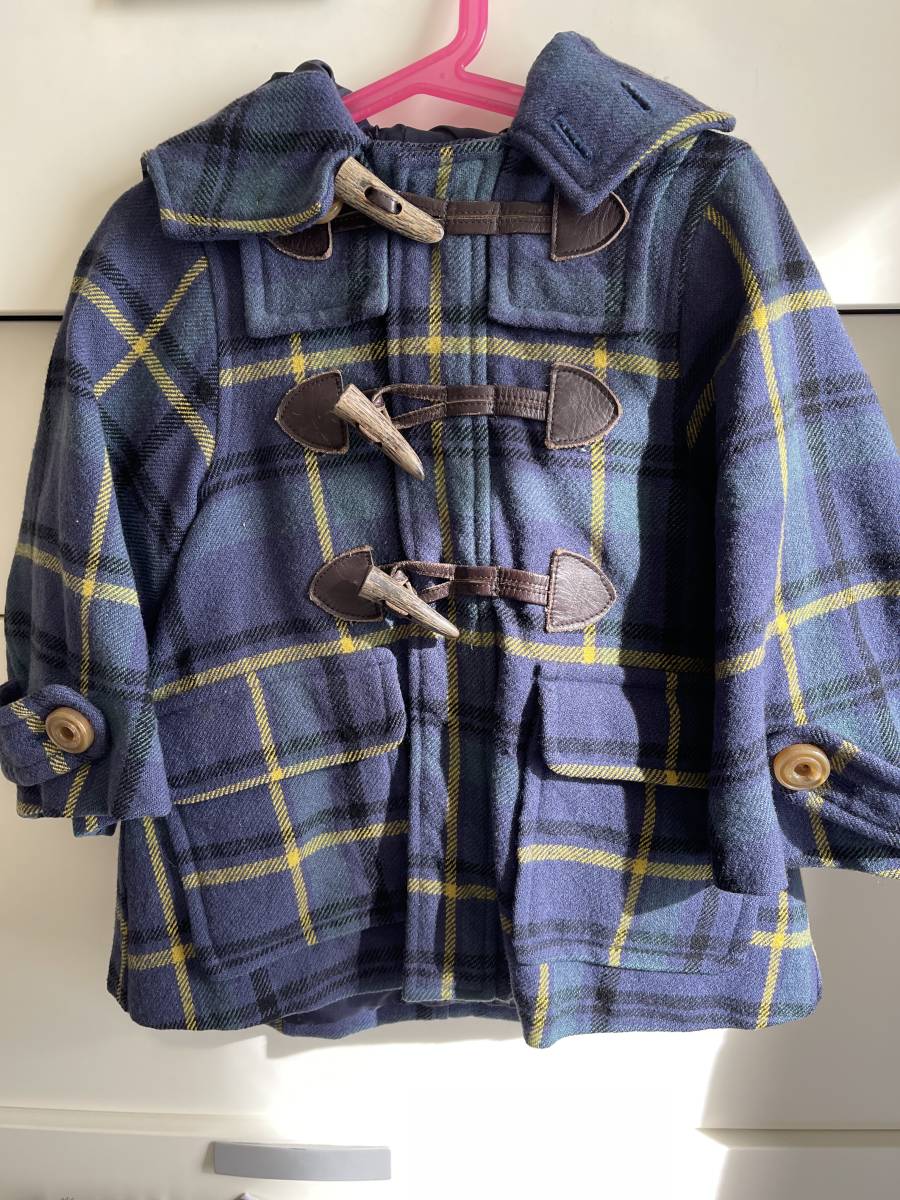 ★ムチャチャ フーテッドチェック柄ダッフルコート /あちゃちゃむ ムチャチャ L拍卖