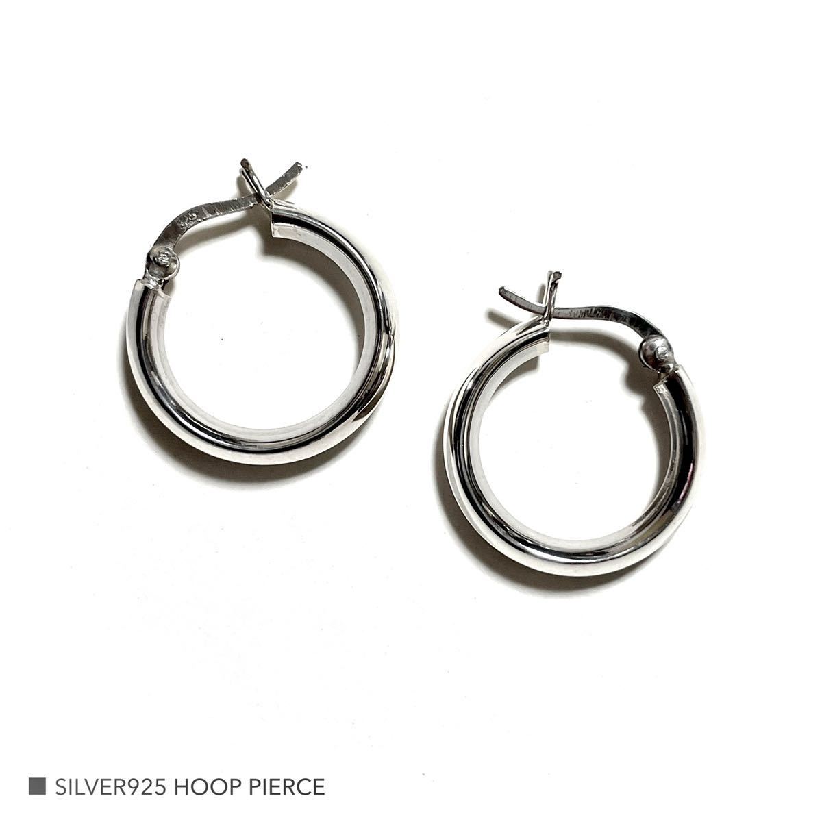新品 シルバー925 ワンタッチ フープピアス リングピアス フープイヤリング アクセサリー ピアス 両耳用 直径20mm拍卖