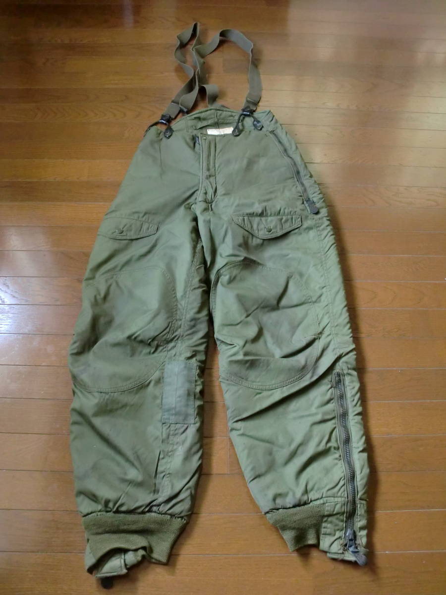 US ARMY TYPE F-1B 米軍放出品 ヴィンテージ 入手困難 サイズ28 厚手 防寒用 ウエスト調整アジャスター サスペンダー付 SERVAL拍卖