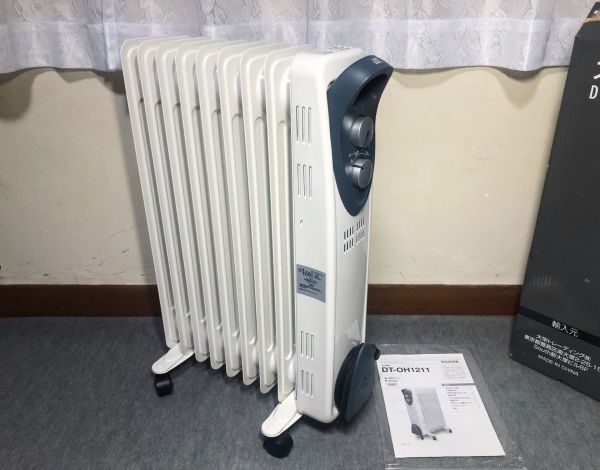 スーパーオイルヒーター 大栄トレーディング/ DT-OH1211 / 8枚パネルヒーター 暖房 4~8畳 通電確認 動作確認 元箱 取扱説明書 中古 現状品拍卖
