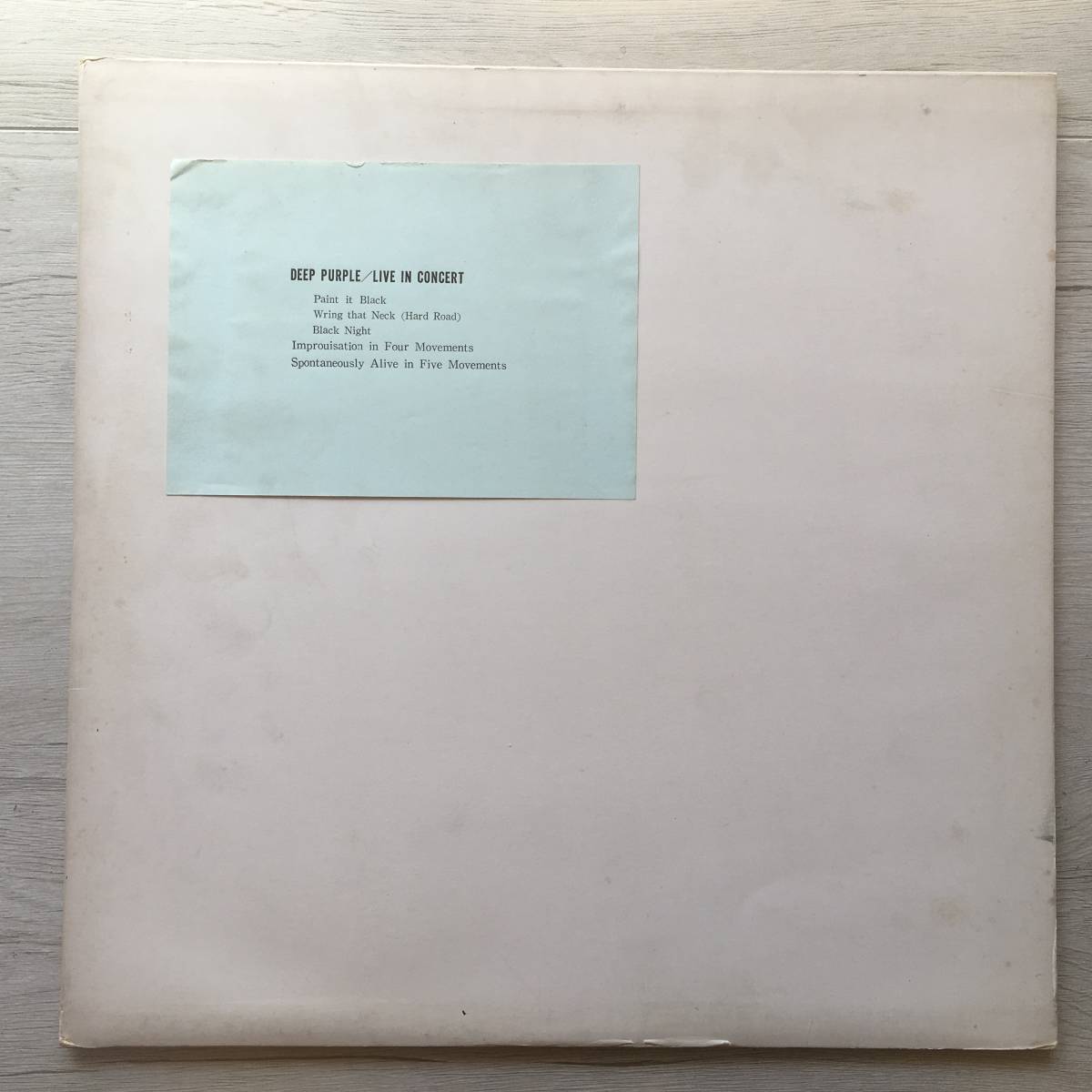 DEEP PURPLE LIVE IN CONCERT 日本盤拍卖