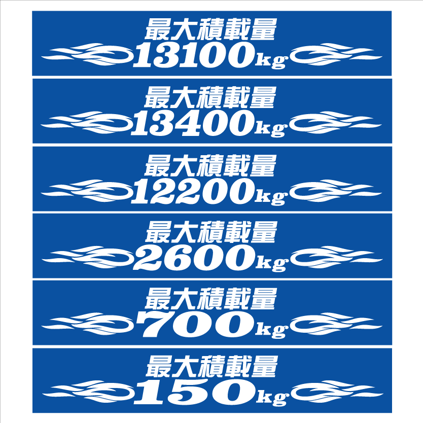 最大積載量ステッカー 青 ピンスト 25センチ拍卖