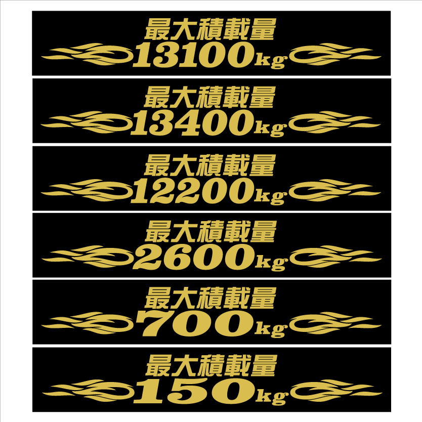 最大積載量ステッカー 金 ピンスト 25センチ拍卖